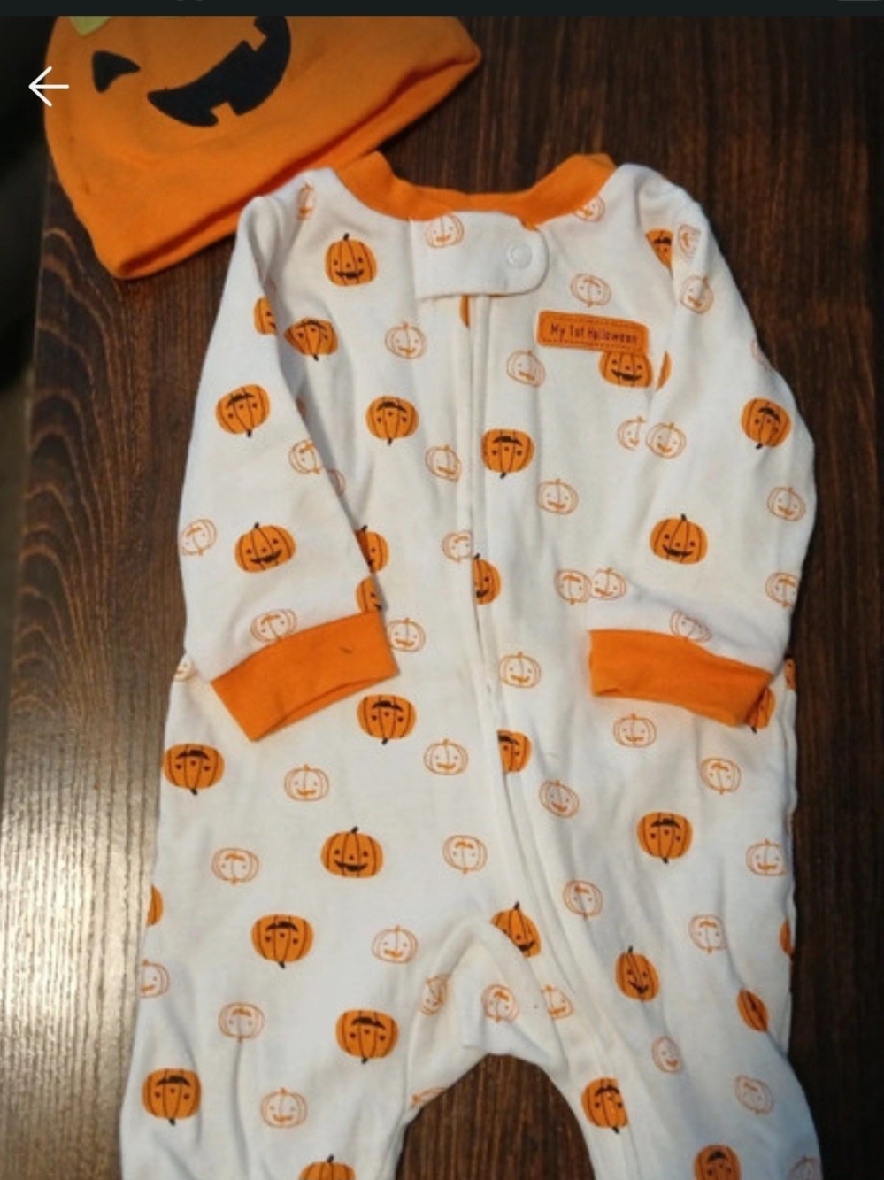 Carter's White and Orange Pumpkin Print Sleep Sack